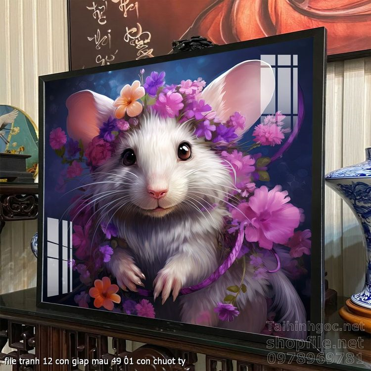 file tranh 12 con giap mau 49 01 con chuot ty