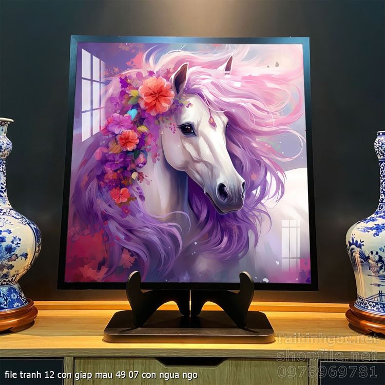 file tranh 12 con giap mau 49 07 con ngua ngo