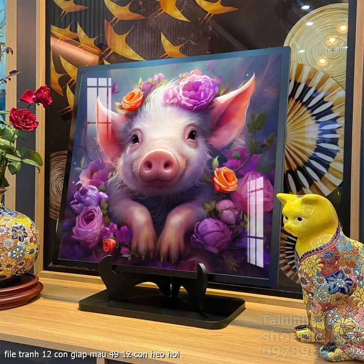 file tranh 12 con giap mau 49 12 con heo hoi