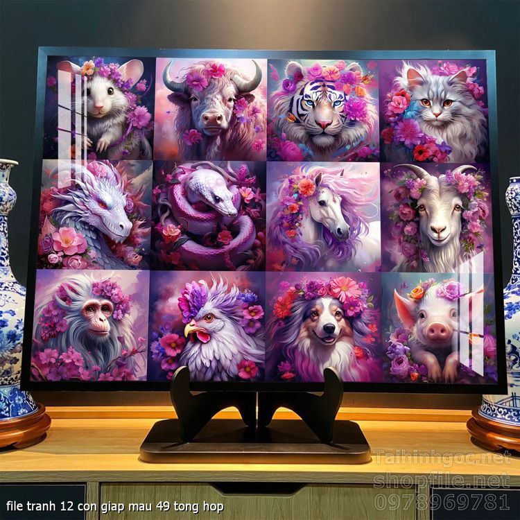 file tranh 12 con giap mau 49 tong hop