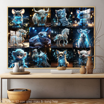 file tranh 12 con giap mau 5  tong hop