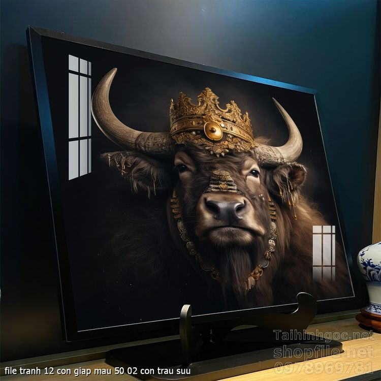 file tranh 12 con giap mau 50 02 con trau suu