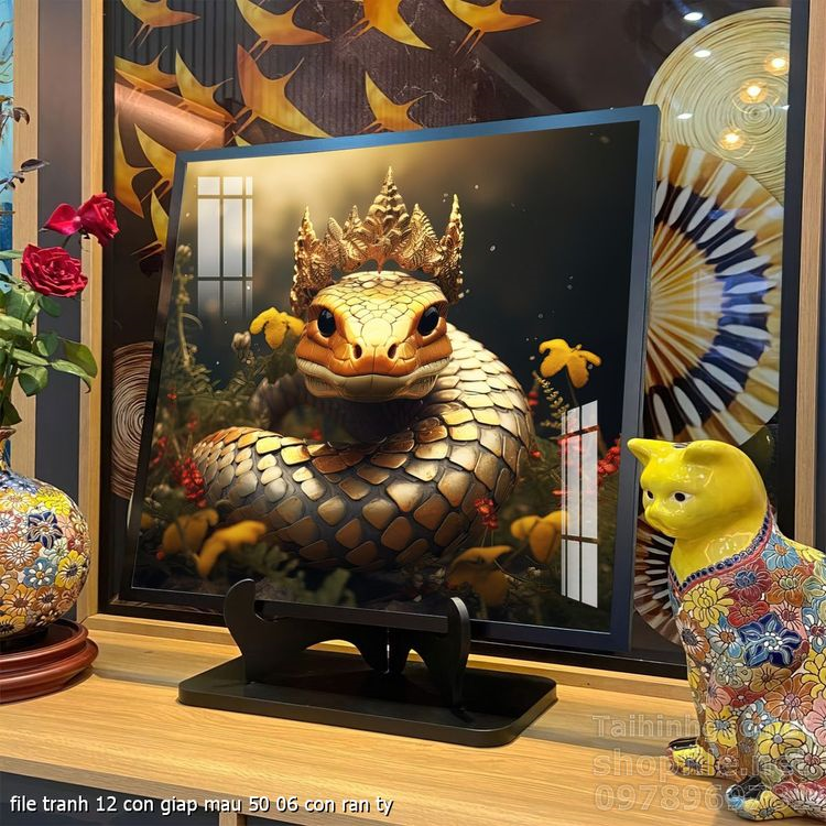 file tranh 12 con giap mau 50 06 con ran ty