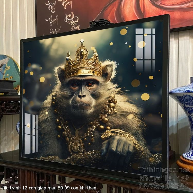 file tranh 12 con giap mau 50 09 con khi than