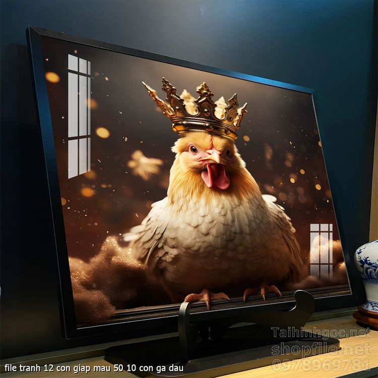 file tranh 12 con giap mau 50 10 con ga dau