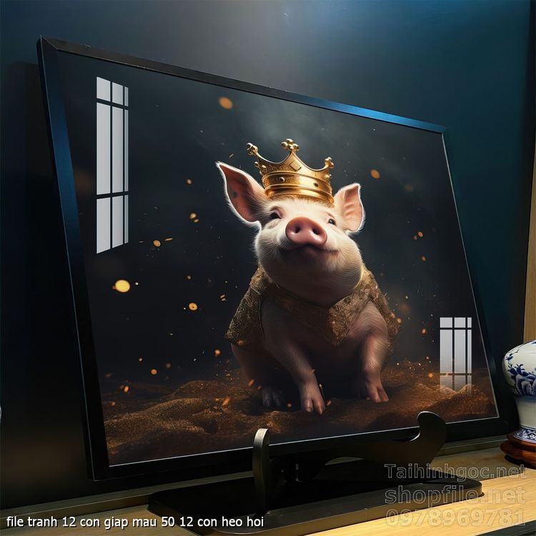 file tranh 12 con giap mau 50 12 con heo hoi