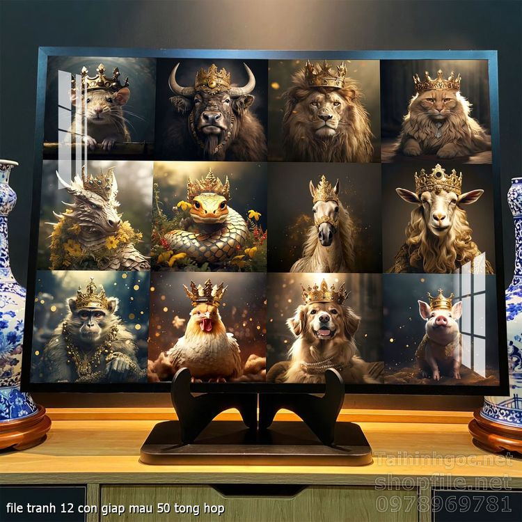 file tranh 12 con giap mau 50 tong hop