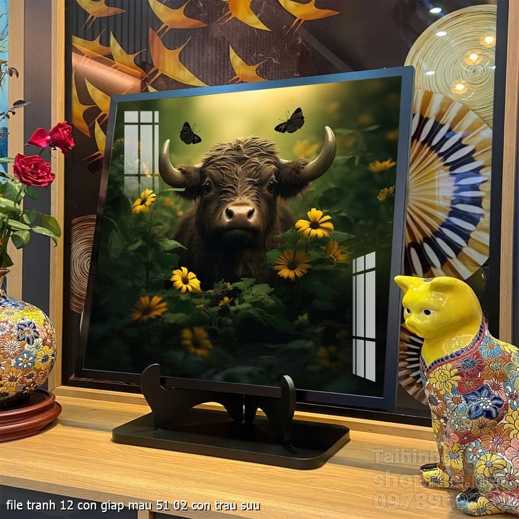 file tranh 12 con giap mau 51 02 con trau suu