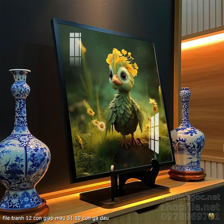 file tranh 12 con giap mau 51 10 con ga dau