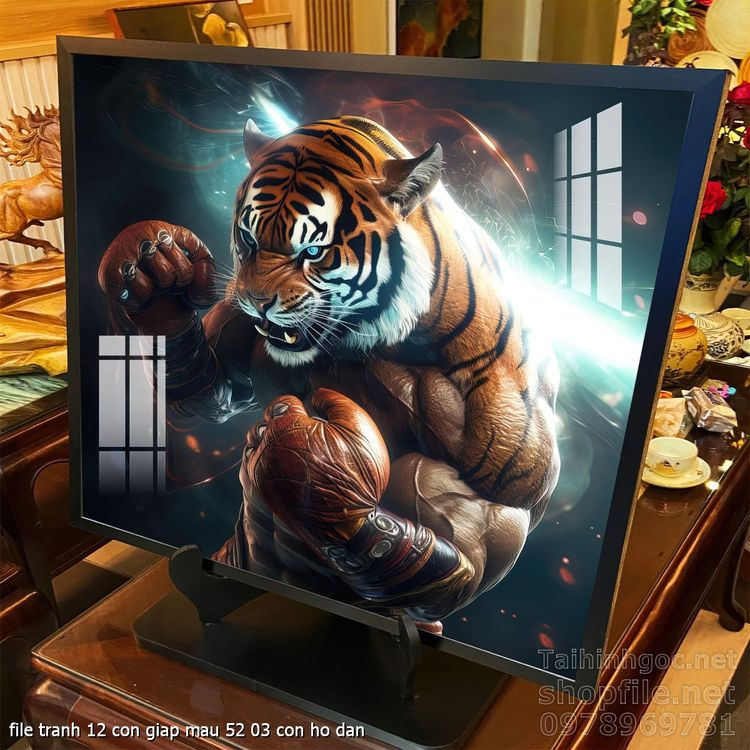 file tranh 12 con giap mau 52 03 con ho dan