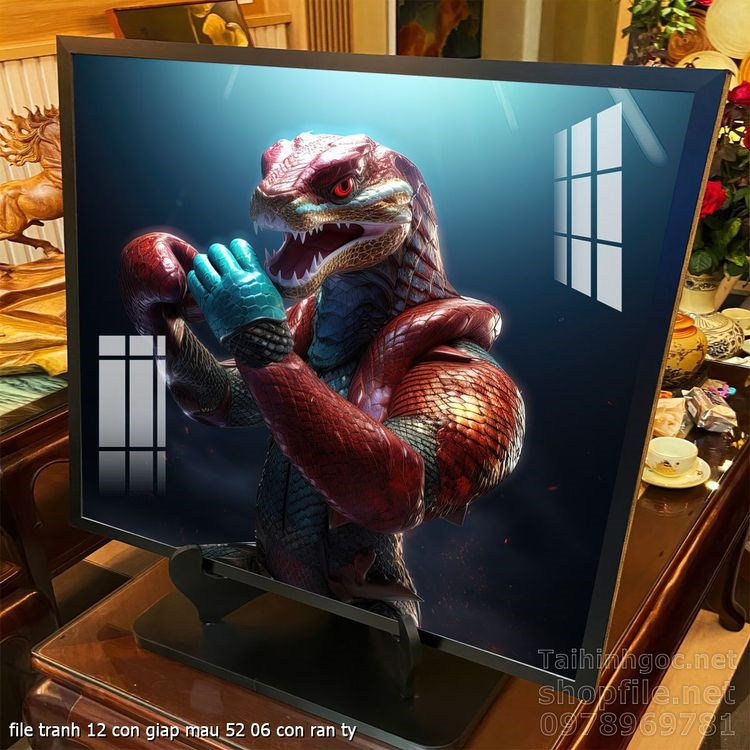 file tranh 12 con giap mau 52 06 con ran ty
