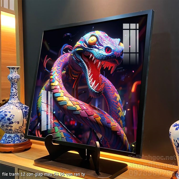 file tranh 12 con giap mau 53 06 con ran ty