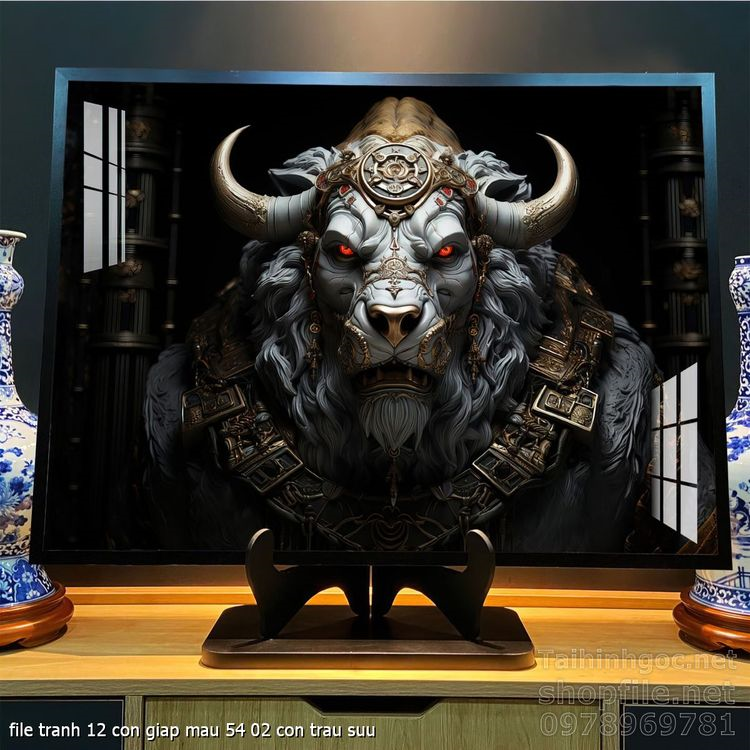 file tranh 12 con giap mau 54 02 con trau suu