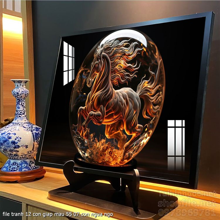 file tranh 12 con giap mau 55 07 con ngua ngo