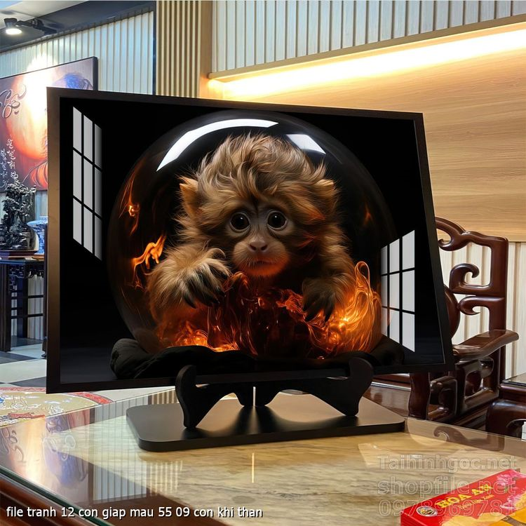 file tranh 12 con giap mau 55 09 con khi than