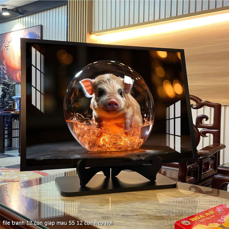 file tranh 12 con giap mau 55 12 con heo hoi