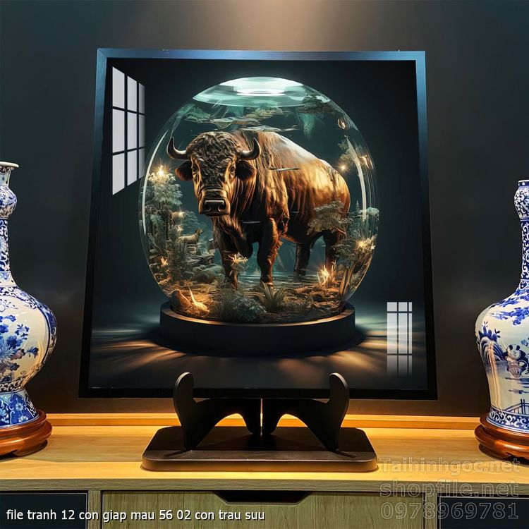 file tranh 12 con giap mau 56 02 con trau suu