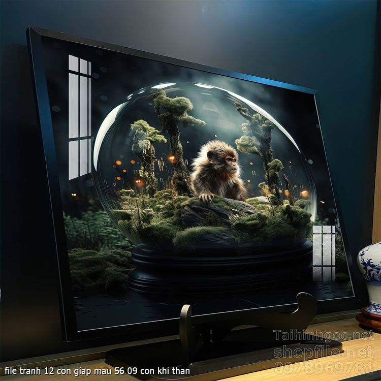 file tranh 12 con giap mau 56 09 con khi than