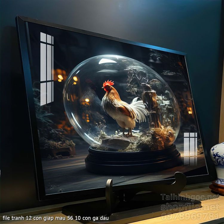 file tranh 12 con giap mau 56 10 con ga dau