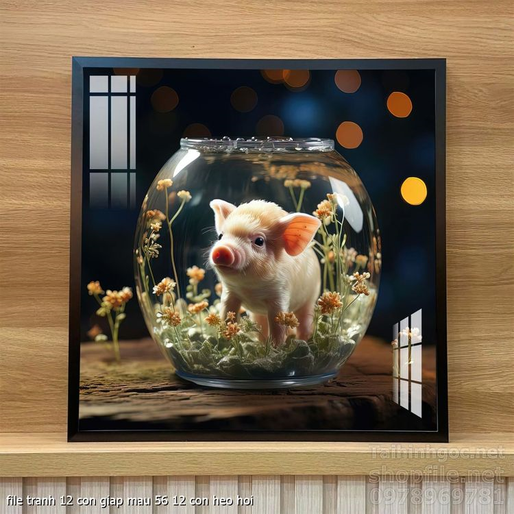 file tranh 12 con giap mau 56 12 con heo hoi