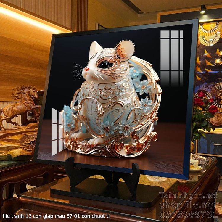 file tranh 12 con giap mau 57 01 con chuot ti