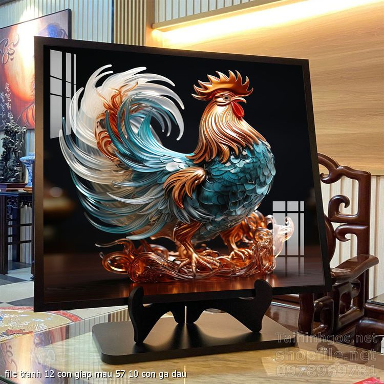 file tranh 12 con giap mau 57 10 con ga dau