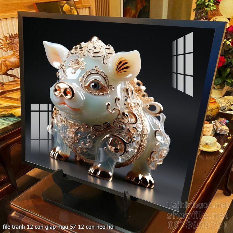 file tranh 12 con giap mau 57 12 con heo hoi