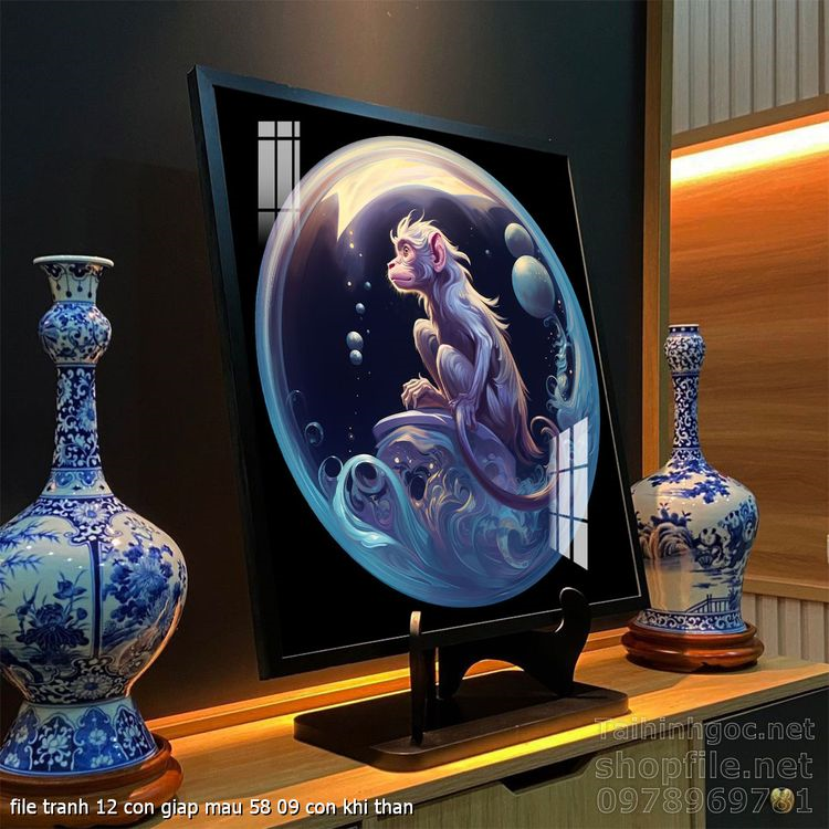 file tranh 12 con giap mau 58 09 con khi than