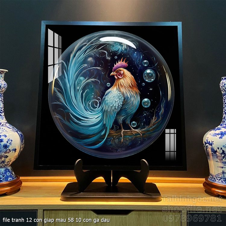 file tranh 12 con giap mau 58 10 con ga dau