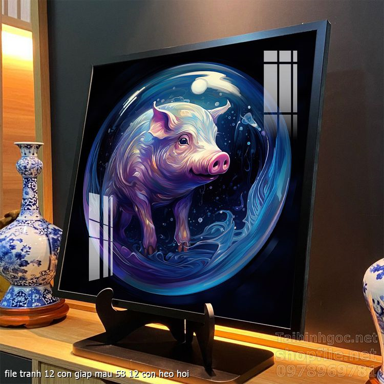 file tranh 12 con giap mau 58 12 con heo hoi