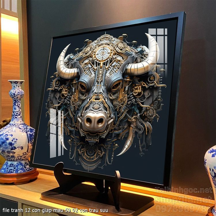 file tranh 12 con giap mau 59 02 con trau suu