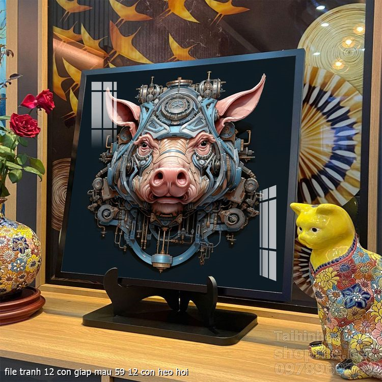 file tranh 12 con giap mau 59 12 con heo hoi