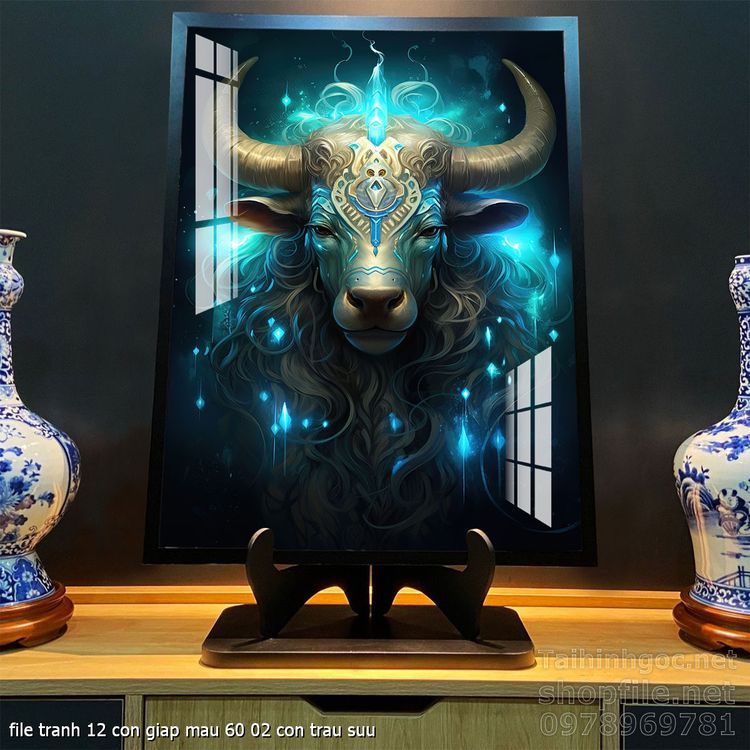 file tranh 12 con giap mau 60 02 con trau suu