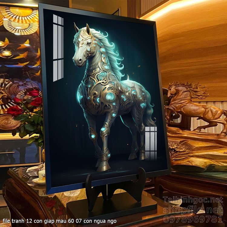 file tranh 12 con giap mau 60 07 con ngua ngo