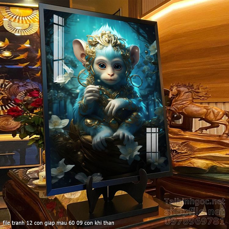 file tranh 12 con giap mau 60 09 con khi than