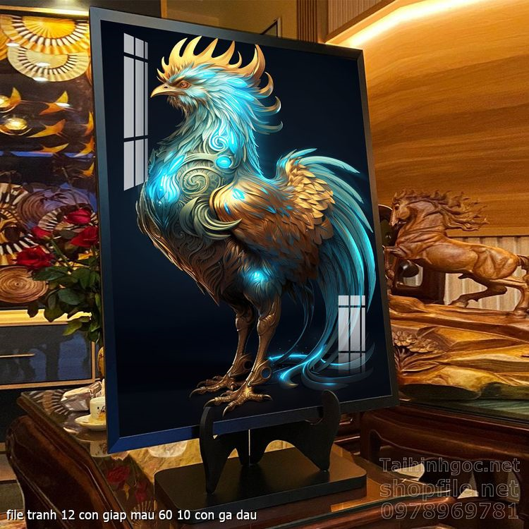 file tranh 12 con giap mau 60 10 con ga dau