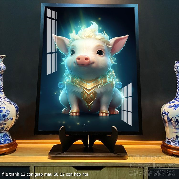 file tranh 12 con giap mau 60 12 con heo hoi