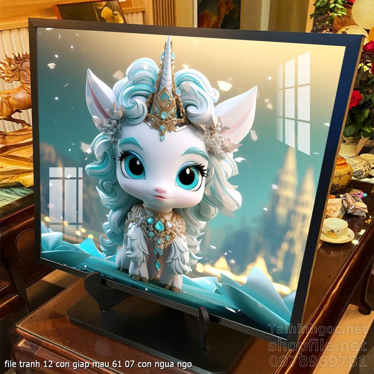 file tranh 12 con giap mau 61 07 con ngua ngo