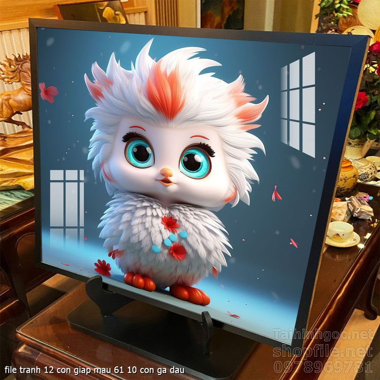 file tranh 12 con giap mau 61 10 con ga dau