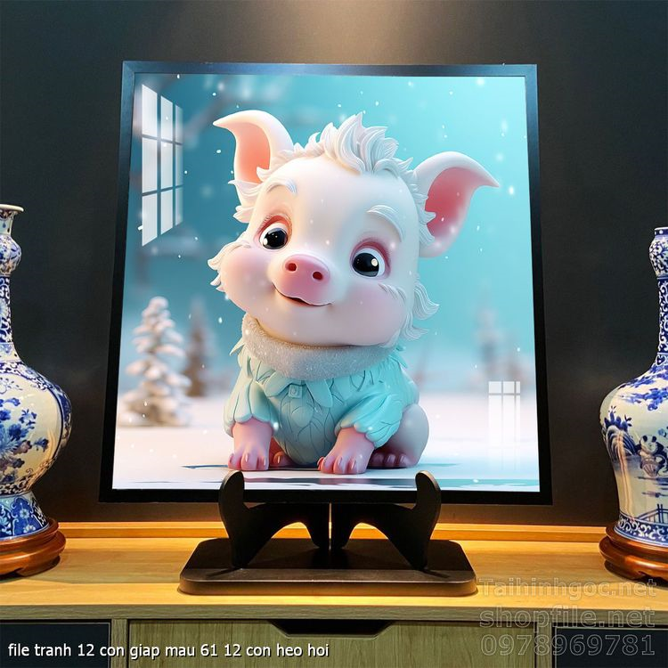 file tranh 12 con giap mau 61 12 con heo hoi