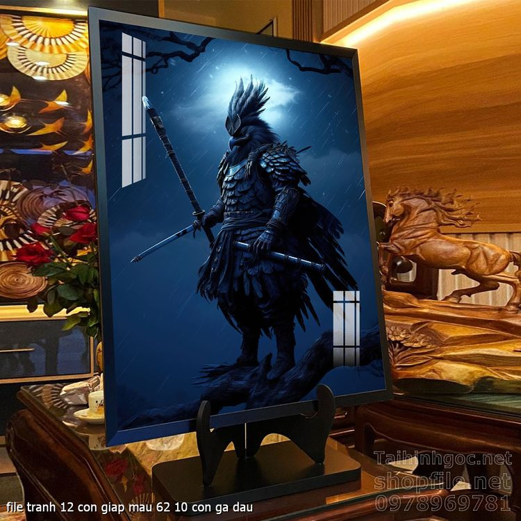 file tranh 12 con giap mau 62 10 con ga dau