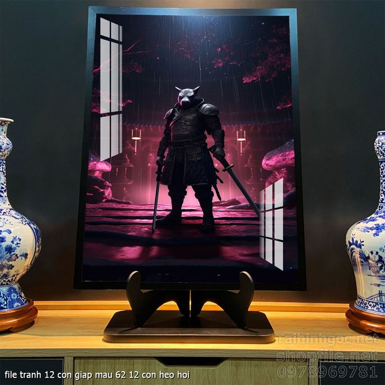 file tranh 12 con giap mau 62 12 con heo hoi