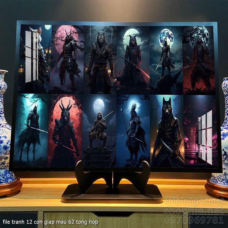 file tranh 12 con giap mau 62 tong hop