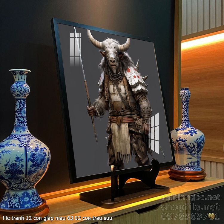 file tranh 12 con giap mau 63 02 con trau suu