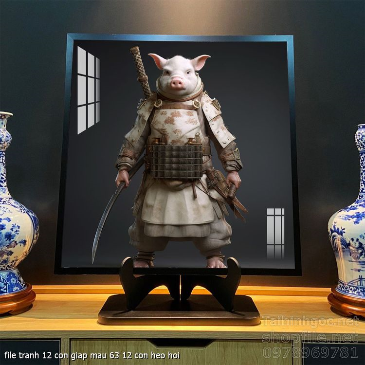 file tranh 12 con giap mau 63 12 con heo hoi