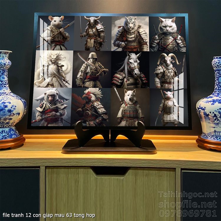 file tranh 12 con giap mau 63 tong hop