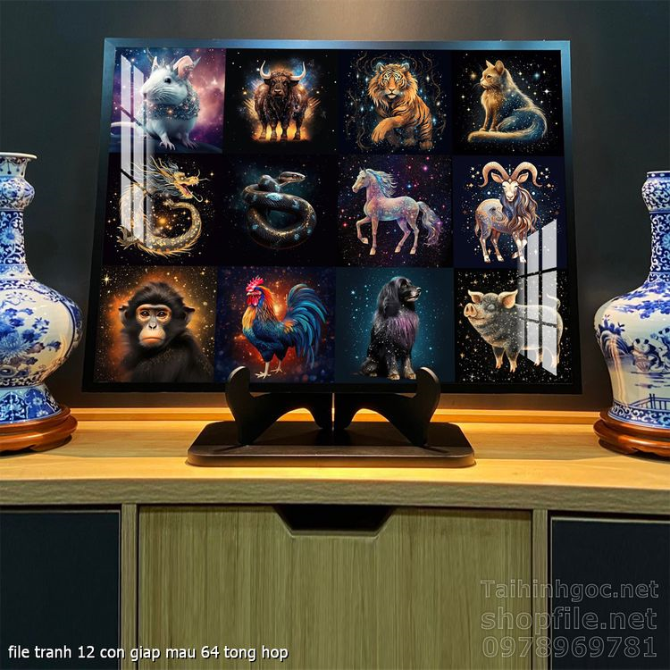 file tranh 12 con giap mau 64 tong hop