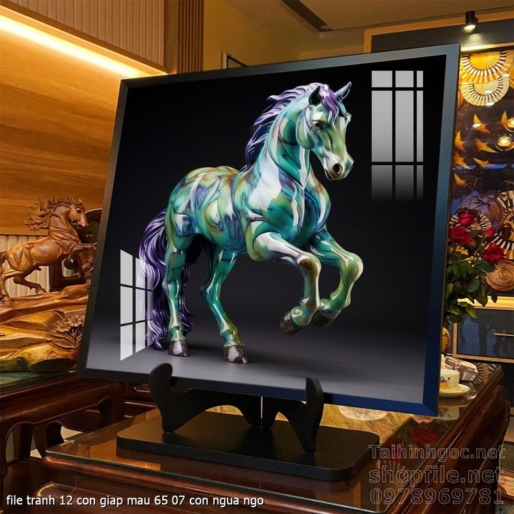 file tranh 12 con giap mau 65 07 con ngua ngo