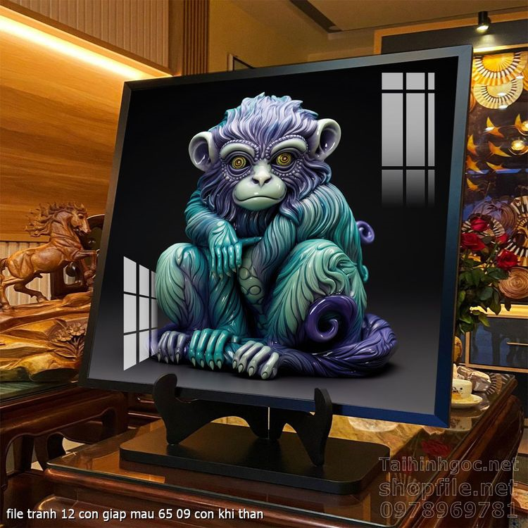 file tranh 12 con giap mau 65 09 con khi than