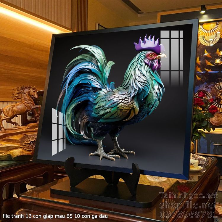 file tranh 12 con giap mau 65 10 con ga dau